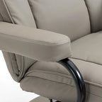 Fauteuil inclinable pivotant HOMCOM, manuel, en cuir PU avec repose-pieds ottoman, pour salon, bureau, chambre.