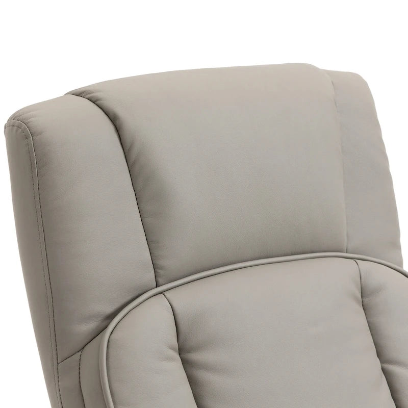 Fauteuil inclinable pivotant HOMCOM, manuel, en cuir PU avec repose-pieds ottoman, pour salon, bureau, chambre.