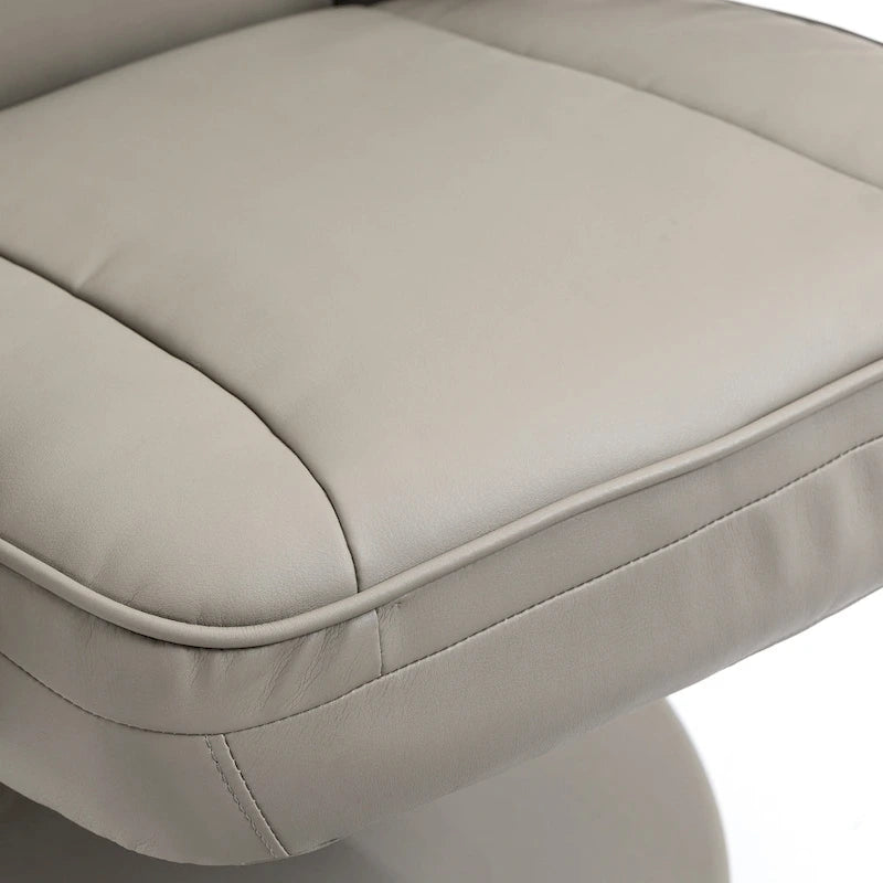 Fauteuil inclinable pivotant HOMCOM, manuel, en cuir PU avec repose-pieds ottoman, pour salon, bureau, chambre.
