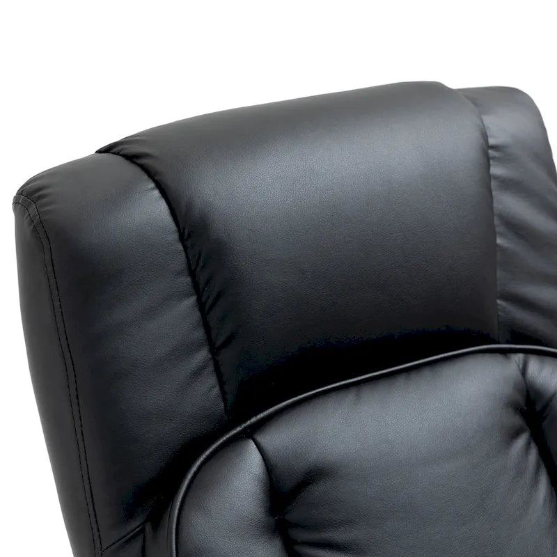 Fauteuil inclinable pivotant HOMCOM, manuel, en cuir PU avec repose-pieds ottoman, pour salon, bureau, chambre.