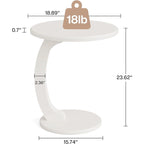 Table d'appoint ronde en bois massif, style milieu du siècle, en forme de C, pour salon et chambre.