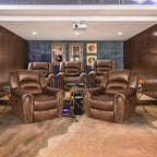 Fauteuil inclinable électrique en cuir respirant avec port USB pour salon et salle de cinéma