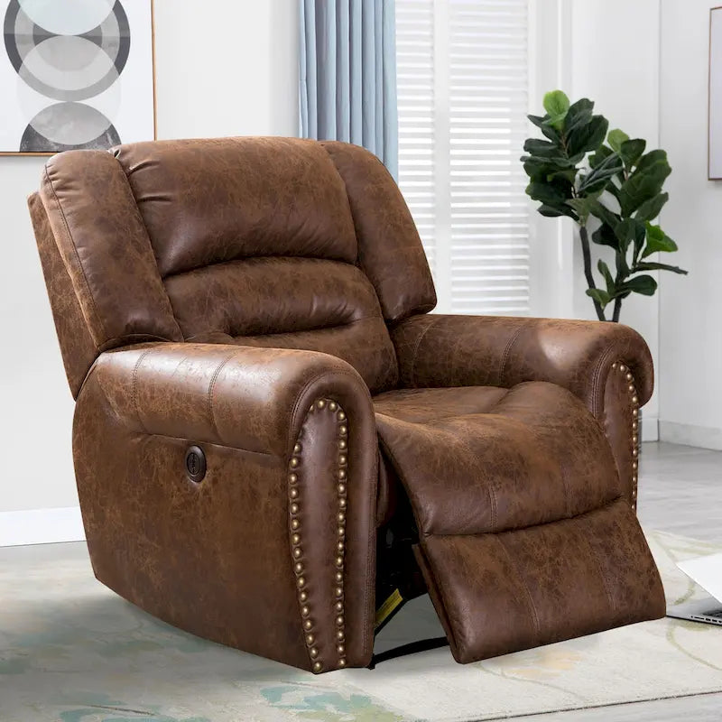 Fauteuil inclinable électrique en cuir respirant avec port USB pour salon et salle de cinéma