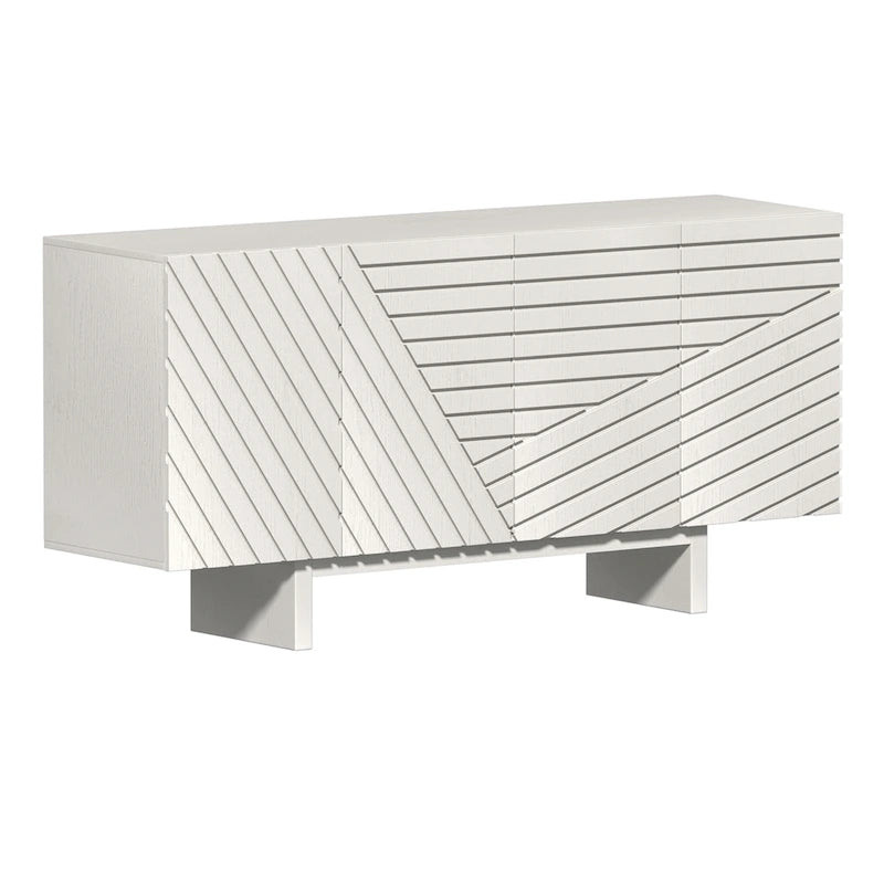 Buffet/meuble-lavabo Clihome style milieu du siècle en bois, 4 portes