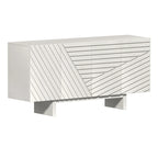 Buffet/meuble-lavabo Clihome style milieu du siècle en bois, 4 portes