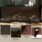 Buffet/meuble-lavabo Clihome style milieu du siècle en bois, 4 portes