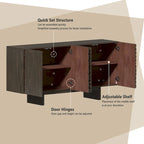 Buffet/meuble-lavabo Clihome style milieu du siècle en bois, 4 portes