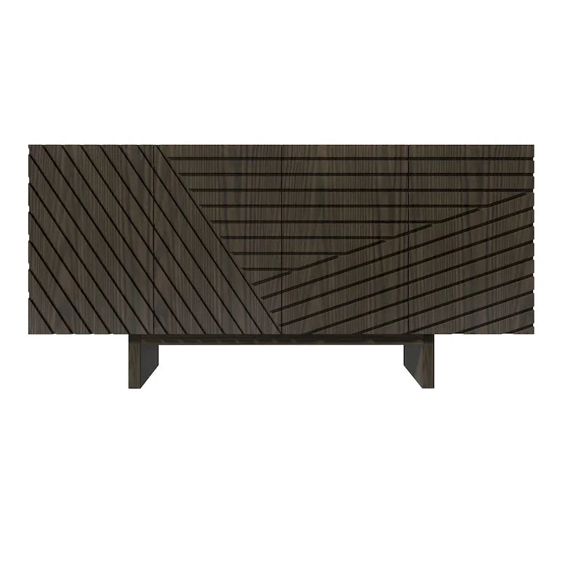 Buffet/meuble-lavabo Clihome style milieu du siècle en bois, 4 portes