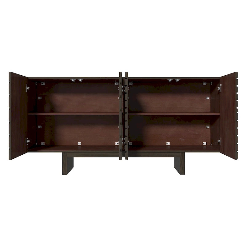 Buffet/meuble-lavabo Clihome style milieu du siècle en bois, 4 portes