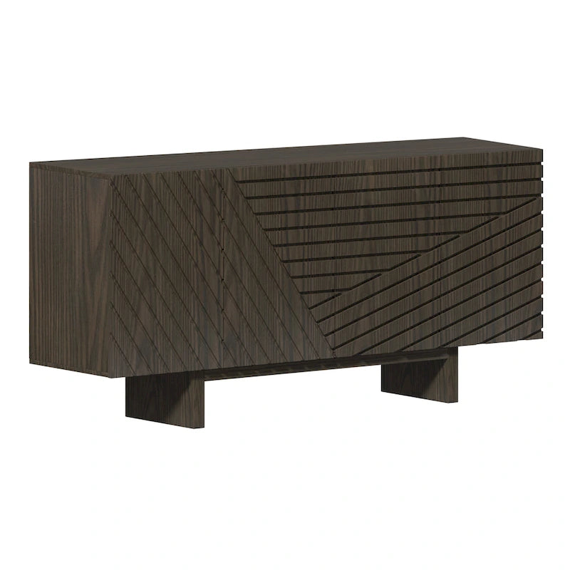 Buffet/meuble-lavabo Clihome style milieu du siècle en bois, 4 portes