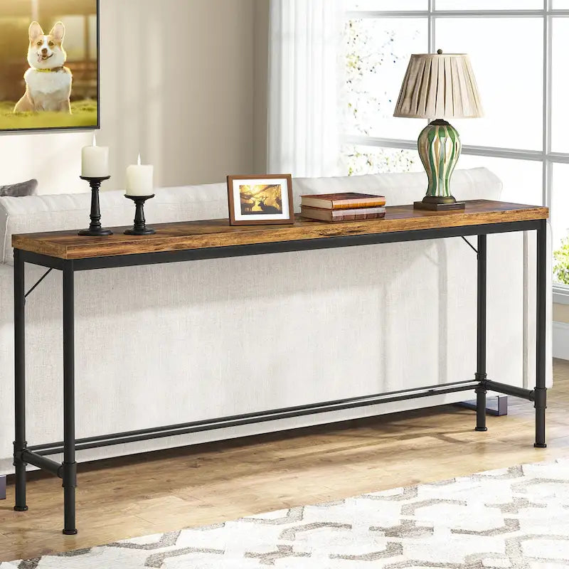 71-Inch Long Narrow Console Table, 37.4 Inches Height Bar Table
