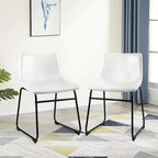 Ensemble de 2 chaises de salle à manger Bossin en similicuir, 45,7 cm (18 pouces), avec dossier et pieds en métal.