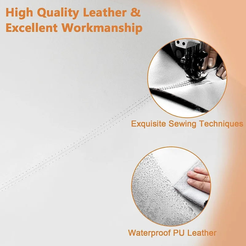 Ensemble de 2 chaises de salle à manger Bossin en similicuir, 45,7 cm (18 pouces), avec dossier et pieds en métal.