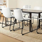 Ensemble de 2 chaises de salle à manger Bossin en similicuir, 45,7 cm (18 pouces), avec dossier et pieds en métal.