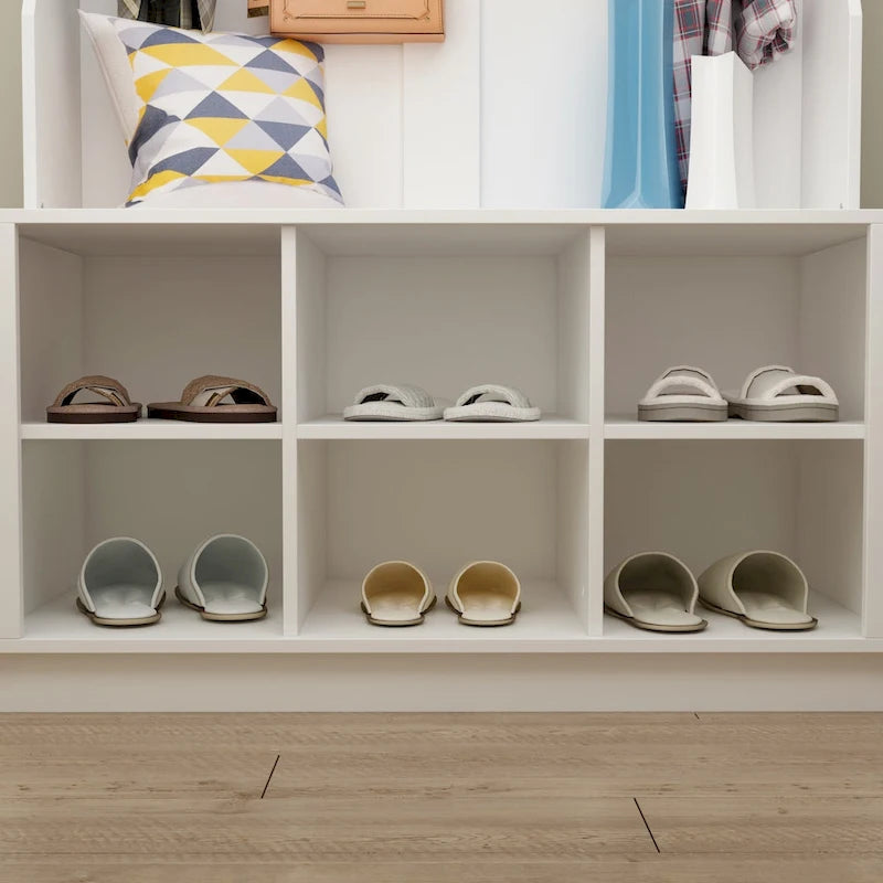 Porte-manteau de 39,8 cm de large avec banc et meuble à chaussures pour l'entrée