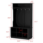 Porte-manteau de 39,8 cm de large avec banc et meuble à chaussures pour l'entrée