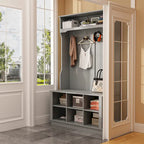 Porte-manteau de 39,8 cm de large avec banc et meuble à chaussures pour l'entrée