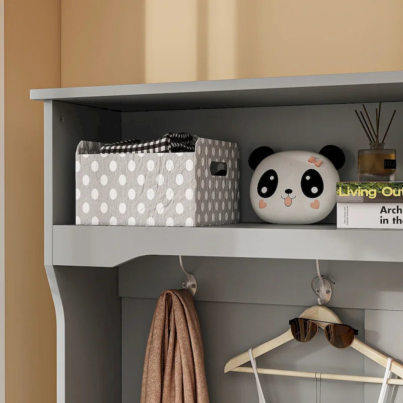 Porte-manteau de 39,8 cm de large avec banc et meuble à chaussures pour l'entrée