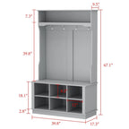 Porte-manteau de 39,8 cm de large avec banc et meuble à chaussures pour l'entrée