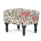 Tabouret ottoman Adeco avec repose-pieds capitonné et tissu à motif floral