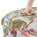Tabouret ottoman Adeco avec repose-pieds capitonné et tissu à motif floral