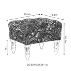 Tabouret ottoman Adeco avec repose-pieds capitonné et tissu à motif floral