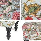 Tabouret ottoman Adeco avec repose-pieds capitonné et tissu à motif floral