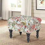 Tabouret ottoman Adeco avec repose-pieds capitonné et tissu à motif floral