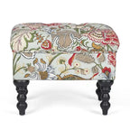 Tabouret ottoman Adeco avec repose-pieds capitonné et tissu à motif floral