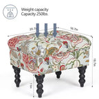 Tabouret ottoman Adeco avec repose-pieds capitonné et tissu à motif floral