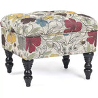 Tabouret ottoman Adeco avec repose-pieds capitonné et tissu à motif floral