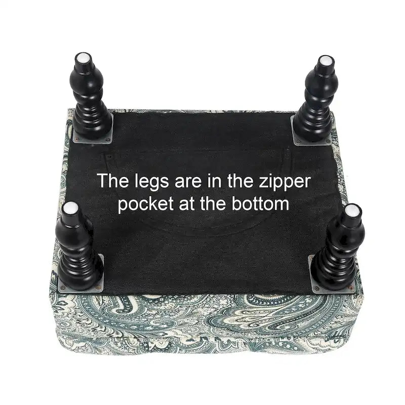 Tabouret ottoman Adeco avec repose-pieds capitonné et tissu à motif floral