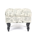 Tabouret ottoman Adeco avec repose-pieds capitonné et tissu à motif floral
