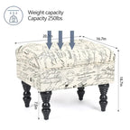 Tabouret ottoman Adeco avec repose-pieds capitonné et tissu à motif floral