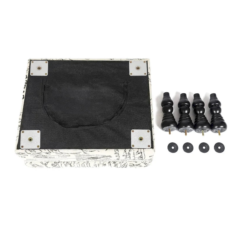 Tabouret ottoman Adeco avec repose-pieds capitonné et tissu à motif floral