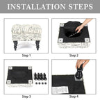 Tabouret ottoman Adeco avec repose-pieds capitonné et tissu à motif floral