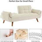 Canapé-lit futon de 191,5 cm (75,39 po), convertible et capitonné, avec dossier inclinable et capitonné.