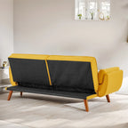 Canapé-lit futon de 191,5 cm (75,39 po), convertible et capitonné, avec dossier inclinable et capitonné.