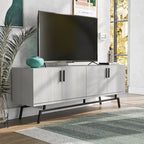 Meuble TV Adela moderne de 152 cm (60 pouces) avec base en métal et 4 portes