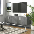 Adela Modern 60-inch Metal Base 4-Door Cabinet TV Stand