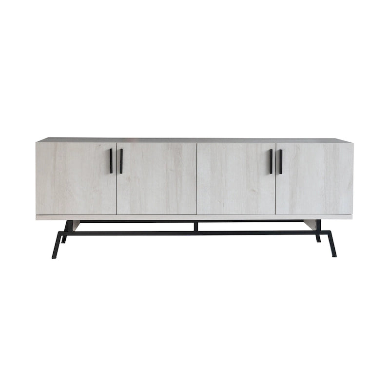 Meuble TV Adela moderne de 152 cm (60 pouces) avec base en métal et 4 portes
