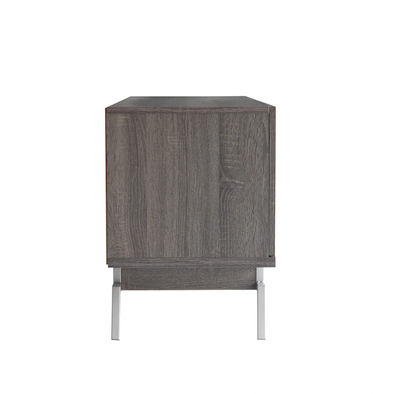 Meuble TV Adela moderne de 152 cm (60 pouces) avec base en métal et 4 portes