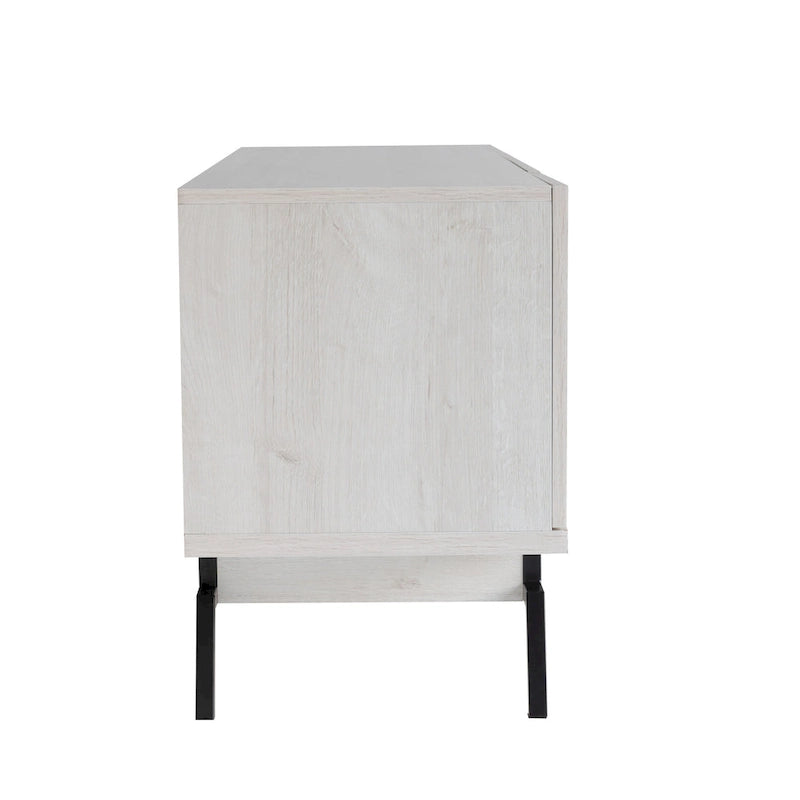 Meuble TV Adela moderne de 152 cm (60 pouces) avec base en métal et 4 portes