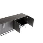 Meuble TV Adela moderne de 152 cm (60 pouces) avec base en métal et 4 portes