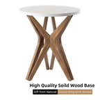 Ensemble de 2 tables d'appoint rondes COZAYH, style ferme, plateau blanc vieilli et piètement assorti, idéales pour une déco moderne, bohème ou champêtre.