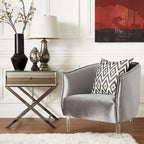 Vianne Velvet Curved Back Acrylic Leg Accent Chair by iNSPIRE Q Bold