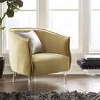 Fauteuil d'appoint Vianne en velours avec dossier incurvé et pieds en acrylique par iNSPIRE Q Bold