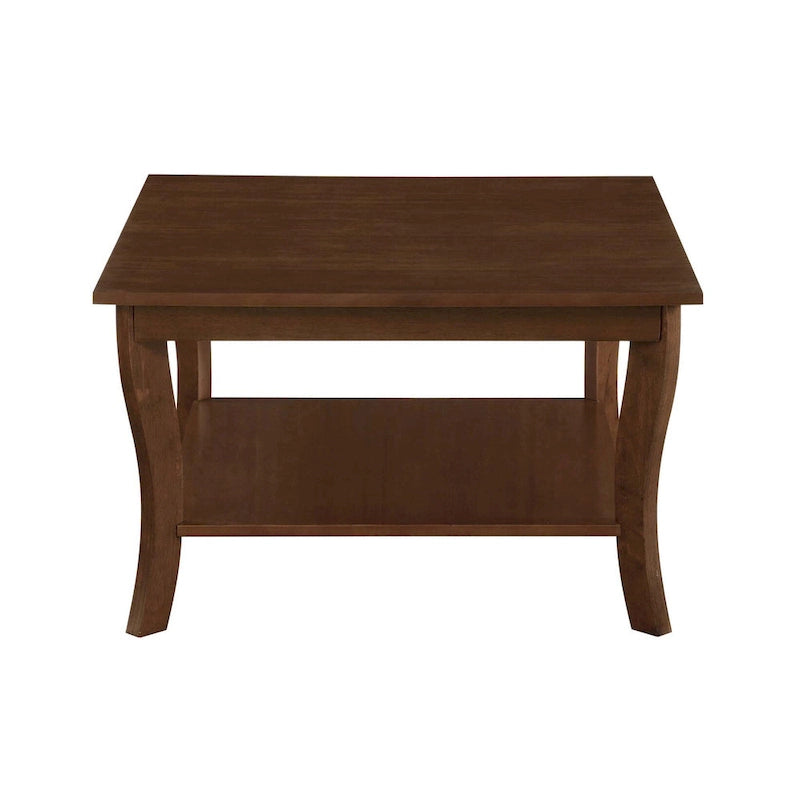 Table basse carrée American Heritage de Convenience Concepts avec étagère