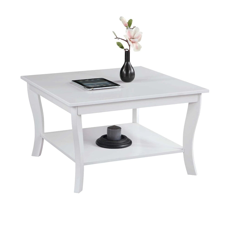 Table basse carrée American Heritage de Convenience Concepts avec étagère