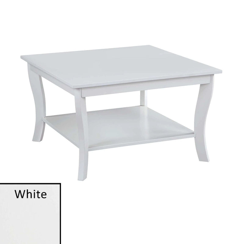 Table basse carrée American Heritage de Convenience Concepts avec étagère